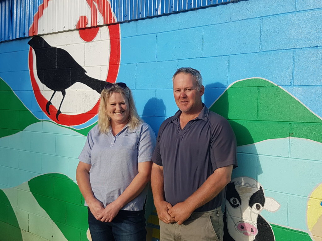Piopio Community Swimming Pool Charitable Trust Committee, Shaun Carter (right) and Kimberley Cody are delighted with The Lines Company’s ongoing financial support of this vital community asset. 